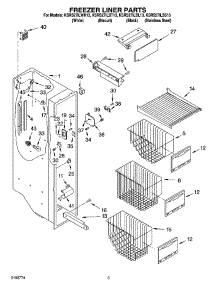 04 - Freezer Liner Parts parts for Kitchenaid Refrigerator KSRS27ILWH13 from AppliancePartsPros.com