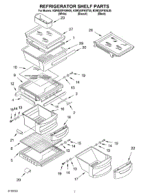 05 - Refrigerator Shelf Parts parts for Kitchenaid Refrigerator KSRG22FKWH05 from AppliancePartsPros.com