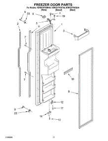 07 - Freezer Door parts for Kitchenaid Refrigerator KSRG27FKWH04 from AppliancePartsPros.com