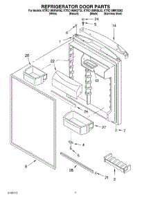 04 - Refrigerator Door parts for Kitchenaid Refrigerator KTRC19MKWH02 from AppliancePartsPros.com