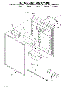 04 - Refrigerator Door parts for Kitchenaid Refrigerator KTLA22ELSS01 from AppliancePartsPros.com