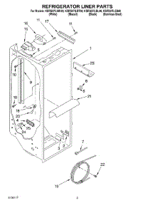02 - Refrigerator Liner parts for Kitchenaid Refrigerator KSRS27ILSS00 from AppliancePartsPros.com