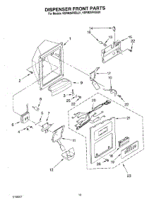 08 - Dispenser Front parts for Kitchenaid Refrigerator KSRB25FKSS01 from AppliancePartsPros.com