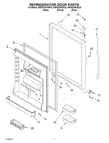 05 - Refrigerator Door parts for Kitchenaid Refrigerator KBRS22KKBT00 from AppliancePartsPros.com