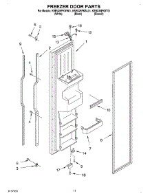 07 - Freezer Door parts for Kitchenaid Refrigerator KSRU25FKBT01 from AppliancePartsPros.com