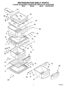 03 - Refrigerator Shelf parts for Kitchenaid Refrigerator KSRA25FKBL00 from AppliancePartsPros.com