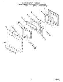 03 - Oven Door parts for Kitchenaid Oven KEMS308GSS3 from AppliancePartsPros.com