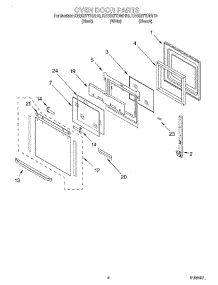 03 - Oven Door parts for Kitchenaid Oven KEBS277DBL10 from AppliancePartsPros.com
