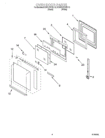 03 - Oven Door parts for Kitchenaid Oven KEBS147DBL10 from AppliancePartsPros.com
