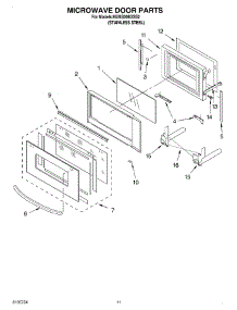 09 - Microwave Door parts for Kitchenaid Oven KEMS308GSS2 from AppliancePartsPros.com