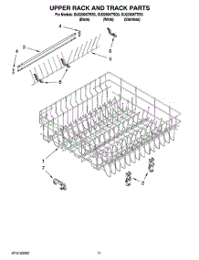 09 - Upper Rack And Track Parts parts for Whirlpool Dishwasher GU2200XTSQ3 from AppliancePartsPros.com
