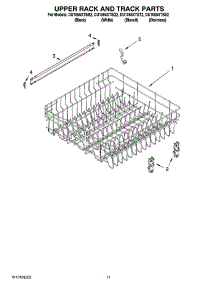 09 - Upper Rack And Track Parts parts for Whirlpool Dishwasher DU1055XTSS2 from AppliancePartsPros.com