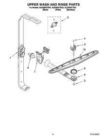 10 - Upper Wash And Rinse Parts parts for Whirlpool Dishwasher GU2200XTSQ2 from AppliancePartsPros.com