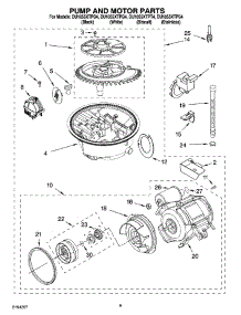 08 - Pump And Motor Parts parts for Whirlpool Dishwasher DU1055XTPQ4 from AppliancePartsPros.com