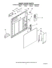 02 - Inner Door Parts parts for Whirlpool Dishwasher DU945PWSB1 from AppliancePartsPros.com