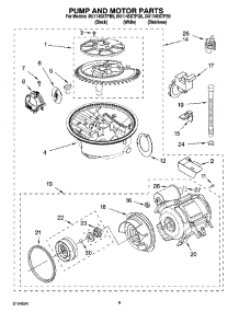 08 - Pump And Motor Parts parts for Whirlpool Dishwasher DU1145XTPQ9 from AppliancePartsPros.com
