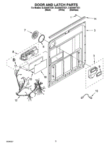 03 - Door And Latch Parts parts for Whirlpool Dishwasher GU2200XTSS1 from AppliancePartsPros.com