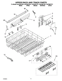 09 - Upper Rack And Track Parts parts for Whirlpool Dishwasher GU2700XTSQ1 from AppliancePartsPros.com
