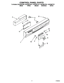 02 - Control Panel Parts parts for Whirlpool Dishwasher GU2700XTSB1 from AppliancePartsPros.com