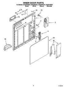 02 - Inner Door Parts parts for Whirlpool Dishwasher DU945PWST0 from AppliancePartsPros.com