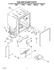 07 - Tub And Frame Parts parts for Whirlpool Dishwasher GU2700XTSB0 from AppliancePartsPros.com
