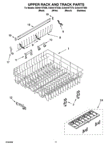 09 - Upper Rack And Track Parts parts for Whirlpool Dishwasher GU2451XTST0 from AppliancePartsPros.com