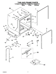 07 - Tub And Frame Parts parts for Whirlpool Dishwasher GU3600XTSB0 from AppliancePartsPros.com
