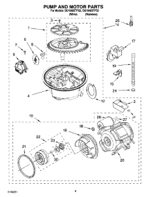 08 - Pump And Motor Parts parts for Whirlpool Dishwasher DU1048XTPQ3 from AppliancePartsPros.com