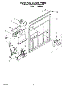 03 - Door And Latch Parts parts for Whirlpool Dishwasher DU1048XTPQ0 from AppliancePartsPros.com