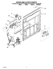 03 - Door And Latch Parts parts for Whirlpool Dishwasher DU1100XTPQ3 from AppliancePartsPros.com