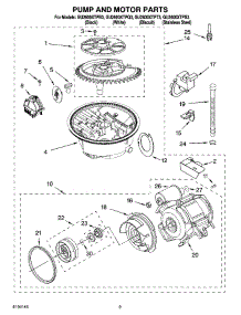 08 - Pump And Motor Parts parts for Whirlpool Dishwasher GU2600XTPT3 from AppliancePartsPros.com