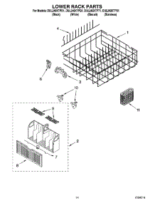 11 - Lower Rack Parts, Optional Parts (Not Included) parts for Whirlpool Dishwasher DUL240XTPS1 from AppliancePartsPros.com