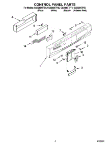 02 - Control Panel Parts parts for Whirlpool Dishwasher GU2600XTPS0 from AppliancePartsPros.com