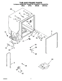 07 - Tub And Frame Parts parts for Whirlpool Dishwasher GU2400XTPQ1 from AppliancePartsPros.com