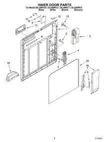02 - Inner Door Parts parts for Whirlpool Dishwasher DUL200PKS1 from AppliancePartsPros.com