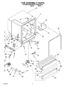 03 - Tub Assembly parts for Whirlpool Dishwasher DU941PWKB1 from AppliancePartsPros.com