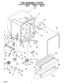 03 - Tub Assembly parts for Whirlpool Dishwasher DU960PWKQ1 from AppliancePartsPros.com