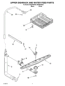 05 - Upper Dishrack And Water Feed parts for Whirlpool Dishwasher DU948PWKB0 from AppliancePartsPros.com