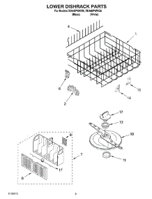06 - Lower Dishrack parts for Whirlpool Dishwasher DU948PWKQ0 from AppliancePartsPros.com