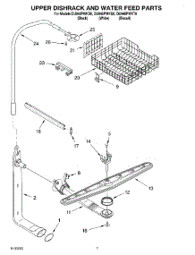 05 - Upper Dishrack & Water Feed parts for Whirlpool Dishwasher DU940PWKT0 from AppliancePartsPros.com