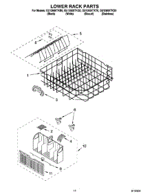 11 - Lower Rack Parts parts for Whirlpool Dishwasher GU1200XTKT0 from AppliancePartsPros.com