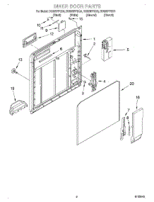 02 - Inner Door parts for Whirlpool Dishwasher DU920PFGT4 from AppliancePartsPros.com