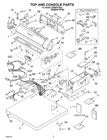 02 - Top And Console, Literature parts for Whirlpool Dryer CGM2751KQ1 from AppliancePartsPros.com