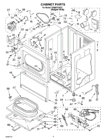 03 - Cabinet parts for Whirlpool Dryer CGM2751KQ1 from AppliancePartsPros.com