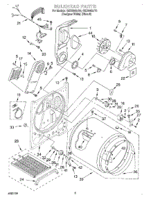 03 - Bulkhead parts for Whirlpool Dryer GEX9868JQ0 from AppliancePartsPros.com