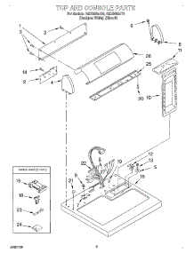 02 - Top And Console parts for Whirlpool Dryer GEX9868JT0 from AppliancePartsPros.com