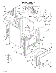 02 - Section parts for Whirlpool Dryer 3HLER5437JQ1 from AppliancePartsPros.com