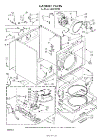 03 - Cabinet parts for Whirlpool Dryer LG6811XSW0 from AppliancePartsPros.com
