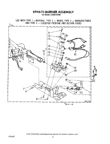 05 - 694670 Burner parts for Whirlpool Dryer LG5801XSW0 from AppliancePartsPros.com