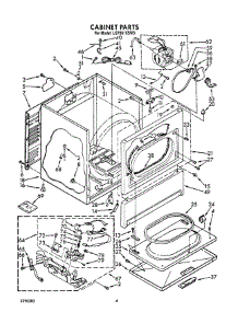 03 - Cabinet parts for Whirlpool Dryer LG7681XSW3 from AppliancePartsPros.com